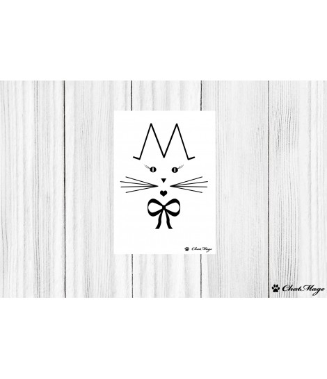 Postcard, cat postcard, ChatMage, cat lady postcard, black and white postcard, cute postcard, minimalist postcard Postcard, cat postcard, ChatMage, cat lady postcard, black and white postcard, cute postcard, minimalist postcard