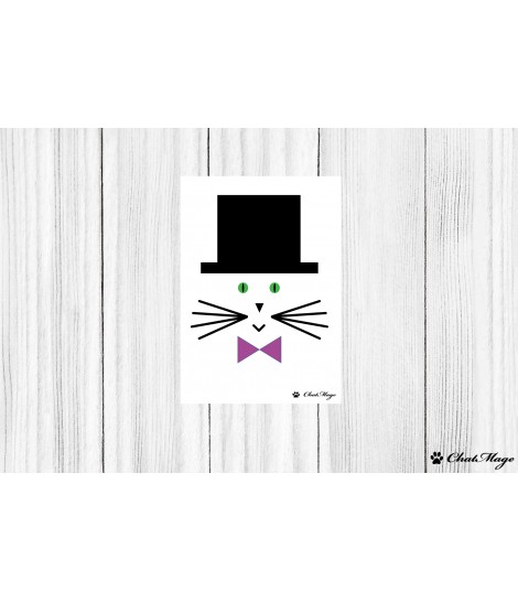 Carte postale, carte postale chat, ChatMage, carte postale en couleur, carte postale minimaliste Carte postale, carte postale chat, ChatMage, carte postale en couleur, carte postale minimaliste