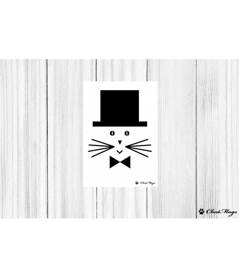 Carte postale chat, carte postale, ChatMage, carte postale noir et blanc, carte postale minimaliste Carte postale chat, carte postale, ChatMage, carte postale noir et blanc, carte postale minimaliste