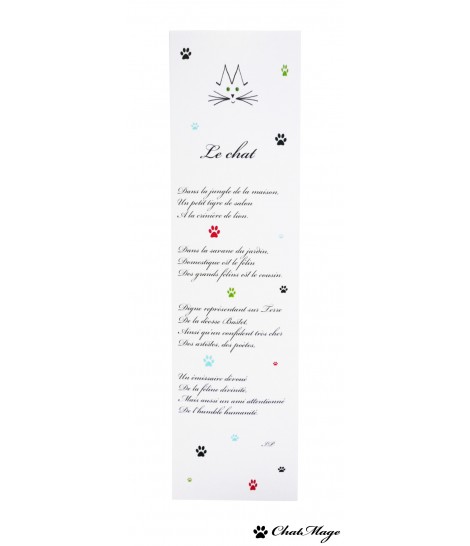 Marque-page chat ChatMage "Le chat" poème pattes de chat Marque-page chat ChatMage "Le chat" poème pattes de chat