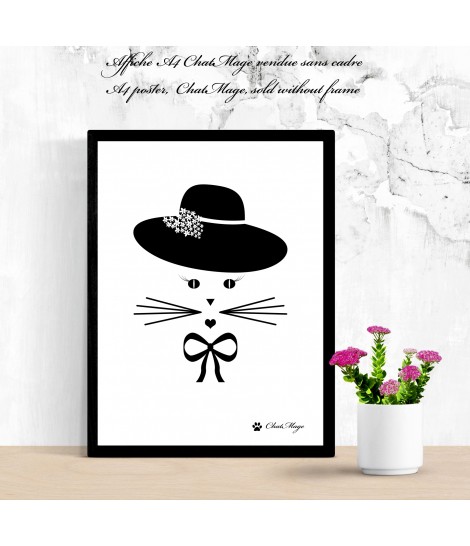 Affiche, A4, Chat, ChatMage, "Madame ChatMage" Affiche, A4, Chat, ChatMage, "Madame ChatMage"