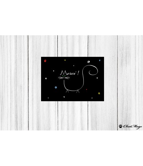 Carte postale ChatMage "Merci" Carte postale ChatMage "Merci"